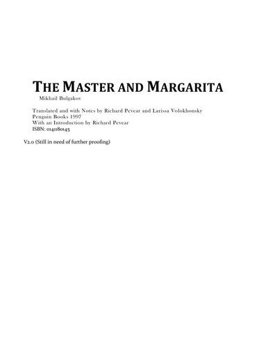 Cover of The Master and Margarita by Mikhail Bulgakov, used book